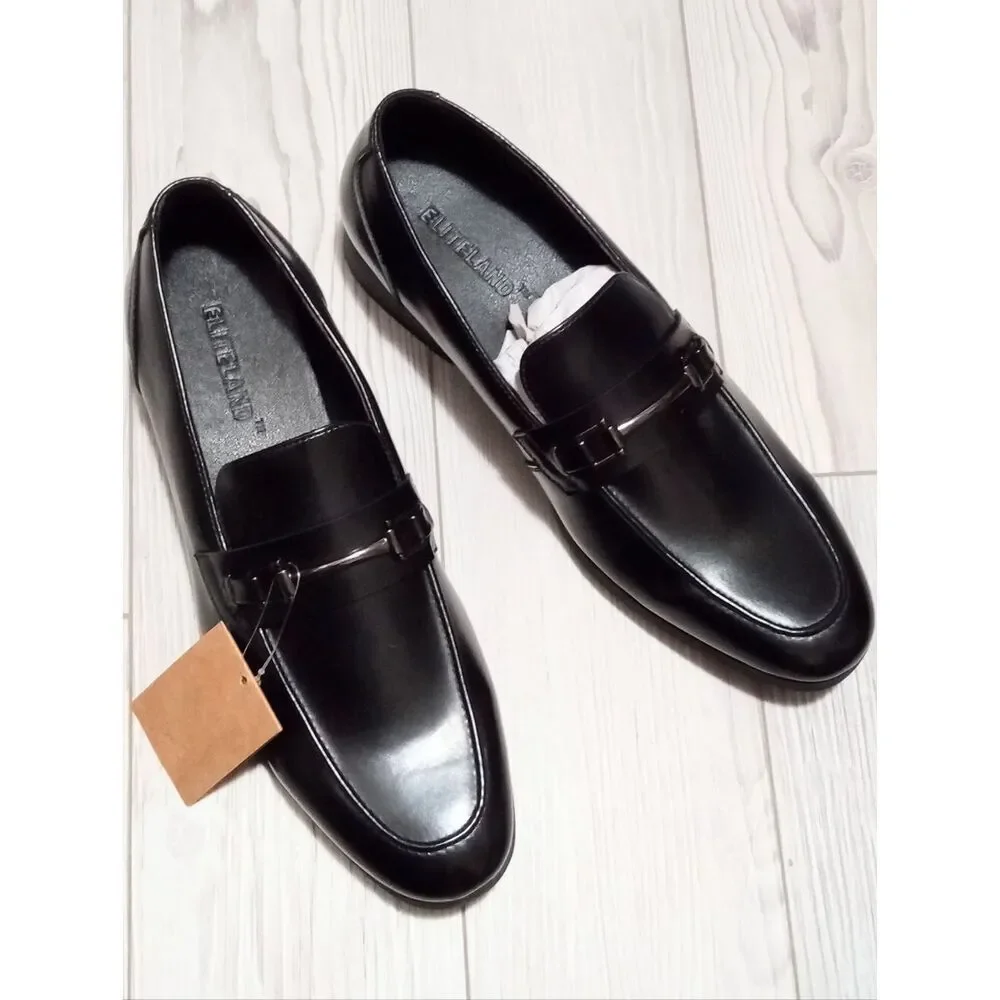 (W-4801) Eliteland Men's Dress Penny Loafers, Mens Business Formal Loafer Sz 9.5